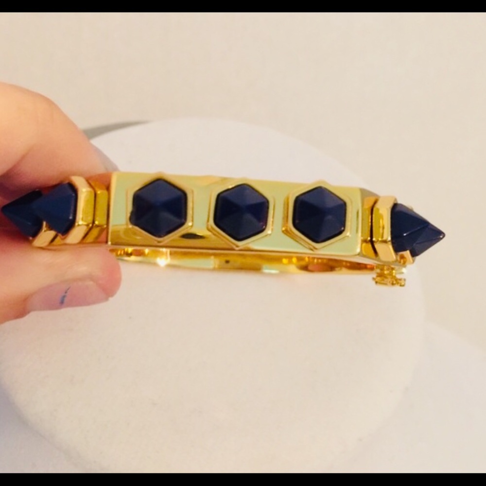 CC Skye Gold Bangle bracelet with Blue Bullets 💙